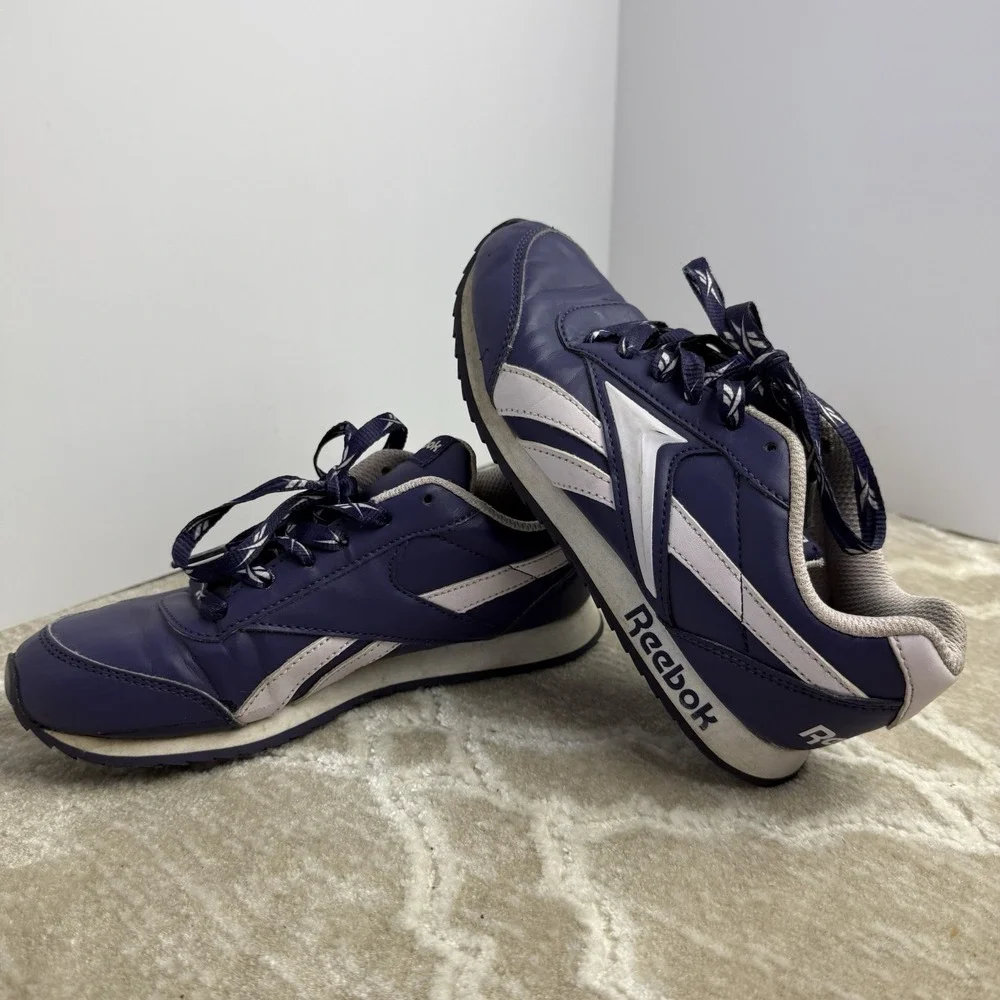 Reebok Royal Classic Jogger‎ 3 Youth Size 3 Purple White Retro Sneakers Shoes